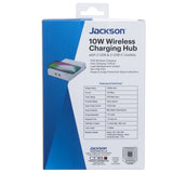 Jackson Wireless Charging Pad USB Charger Hub USB-A & USB-C & Dual 2 AC Plug Sockets