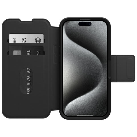 OtterBox Strada iPhone 15 Pro Max Folio Case (Black)