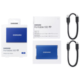 Samsung Portable SSD T7 500GB Backup Drive (Red Blue or Grey) USB-C Cable & USB-A Cable