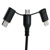 Jackson Charging Sync Cable 1M Micro USB with USB-C & Lightning Adapters (MFi Certified)