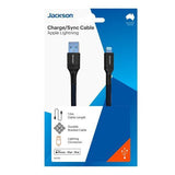 Jackson Charging Sync Cable 1.5M USB-A to Lightning (Black) Durable Braided (MFi Certified)