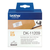 Brother DK-11209 Labels  29x62mm (x800) White Paper Die Cut DK11209
