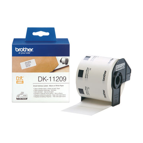 Brother DK-11209 Labels  29x62mm (x800) White Paper Die Cut DK11209