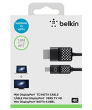 Belkin Mini DisplayPort to HDMI Cable 1.8M 4K Capable