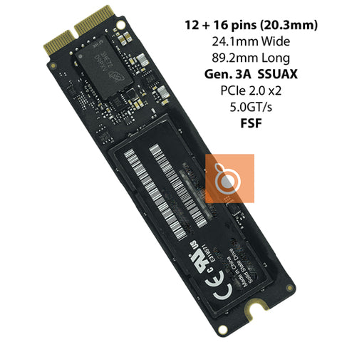 Apple Flash Storage (FSF) 256GB PCIe x2 5.0GT/s 2015* 2014 2013