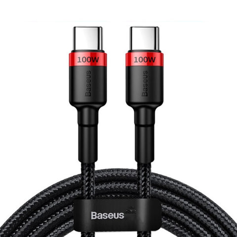 Baseus USB-C to USB-C 100W PD Fast Charge Cable 2M (Black/Red) Durable
