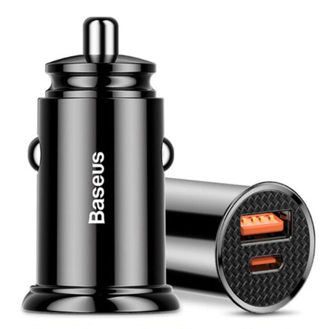 Baseus Car Charger 30W 5A Dual USB & USB-C Quick Charge 4.0