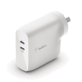 Belkin USB-C 68W Dual Power Adapter (White) GaN 2x USB-C Ports (18W & 50W~60W)