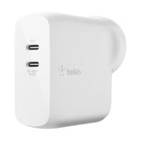 Belkin USB-C 68W Dual Power Adapter (White) GaN 2x USB-C Ports (18W & 50W~60W)