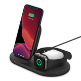 Belkin BoostCharge 3-in-1 Wireless Charger (Black) for iPhone Apple Watch & AirPods