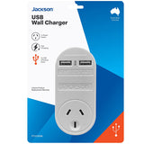 Jackson USB Charger 15W 3.1A Dual USB-A AC Wall Charger for iPad iPhone etc