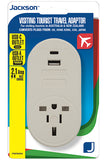 Travel Adapter (NZ/Australia Plug) with International Sockets (UK Hong Kong USA Canada Japan etc) & USB Ports (USB-A & USB-C)