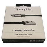 Mophie USB-A to USB-C Charging Cable 3M (Black)