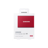 Samsung Portable SSD T7 500GB Backup Drive (Red Blue or Grey) USB-C Cable & USB-A Cable