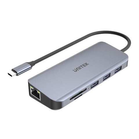 Unitek USB-C to 9-port USB Hub (Space Grey) 9-in-1 with Gigabit Ethernet