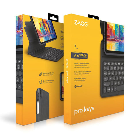 ZAGG Pro Keys Folio Case & Detachable Bluetooth Keyboard (Black/Grey) iPad Pro 11-inch