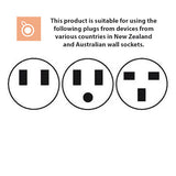 Travel Adapter (NZ/Australia Plug) with International Sockets (UK Hong Kong USA Canada Japan etc) & USB Ports (USB-A & USB-C)