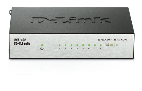 D-Link Switch DGS-108 8-port Gigabit (Metal Housing) Desktop