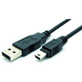 Cable USB-A to Mini-B 5-pin USB 2.0 (Black) Charge/Sync 5M